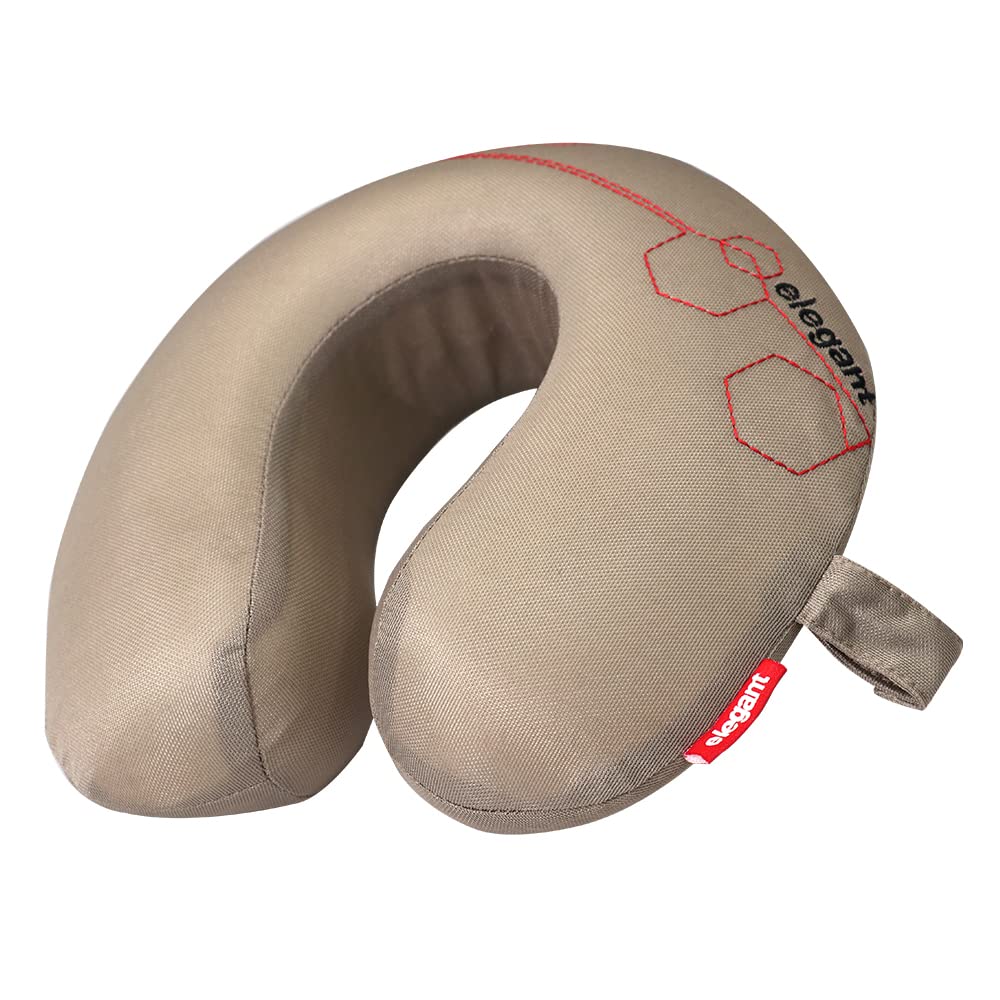 Elegant Zig Memory Foam Travel Pillow  In Beige | Elegant Auto Retail