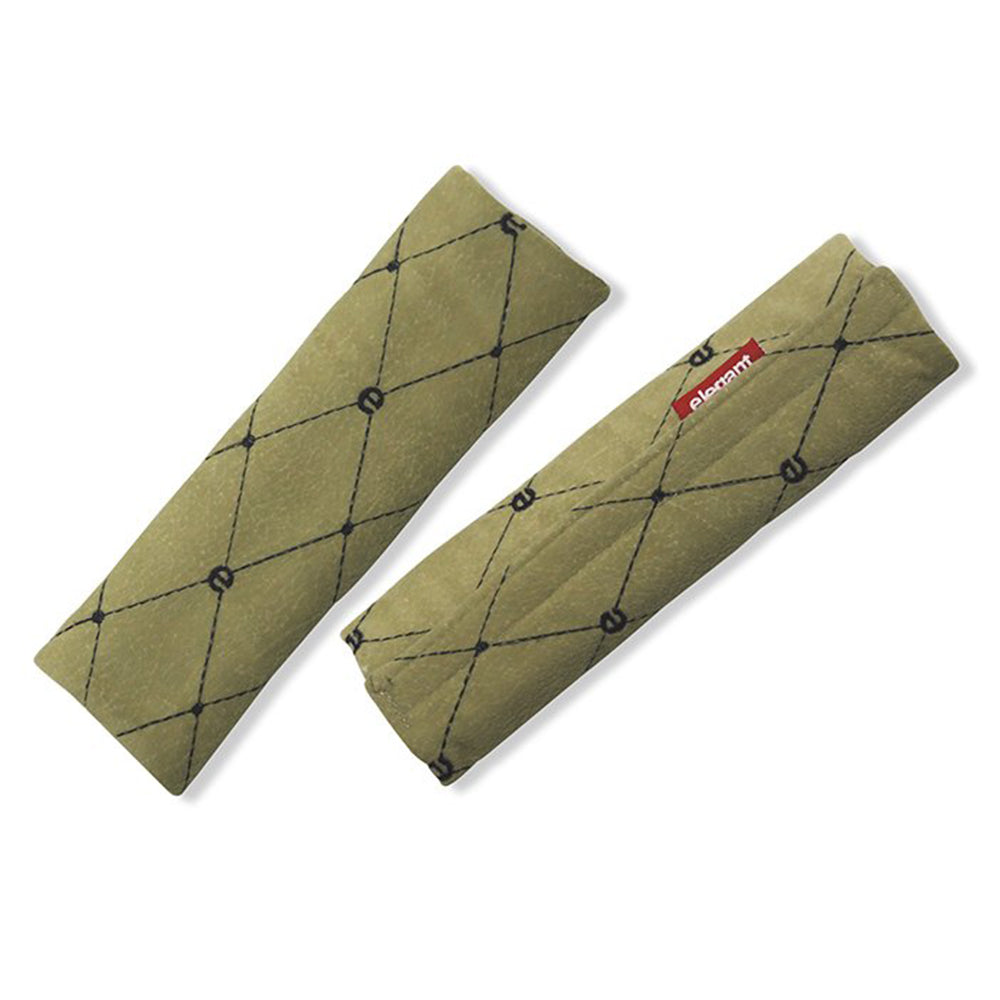 Fabric Seat Belt Shoulder Pads Beige E Set of 2 | Elegant Auto Retail 