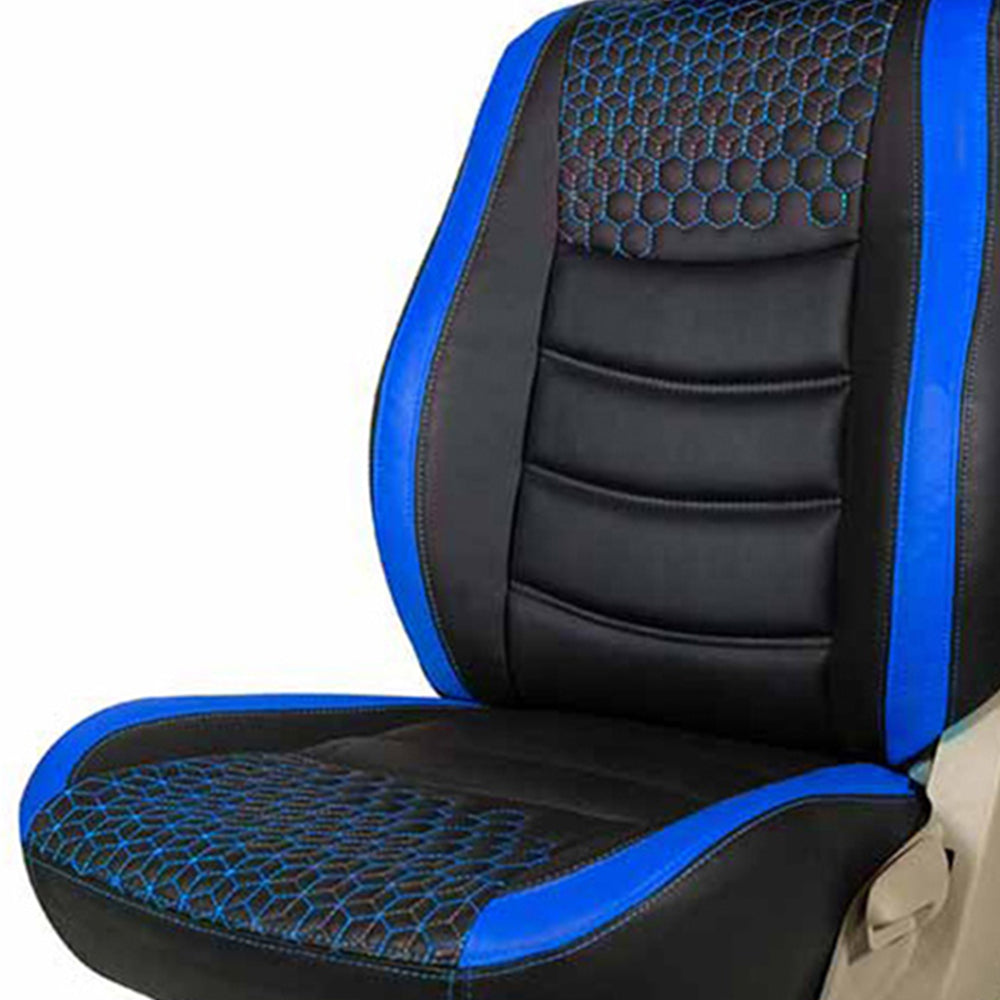 Glory Prism Art Leather Car Seat Cover Black and Blue For Maruti Brezza