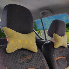 Load image into Gallery viewer, Elegant Comfy Car Neck Rest Pillow Beige Bee Design Set of 2 CU07
