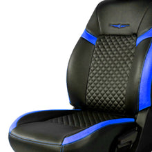 Load image into Gallery viewer, Vogue Star Art Leather Car Seat Cover For Skoda Kylaq - Black Blue | Elegant Auto Retail
