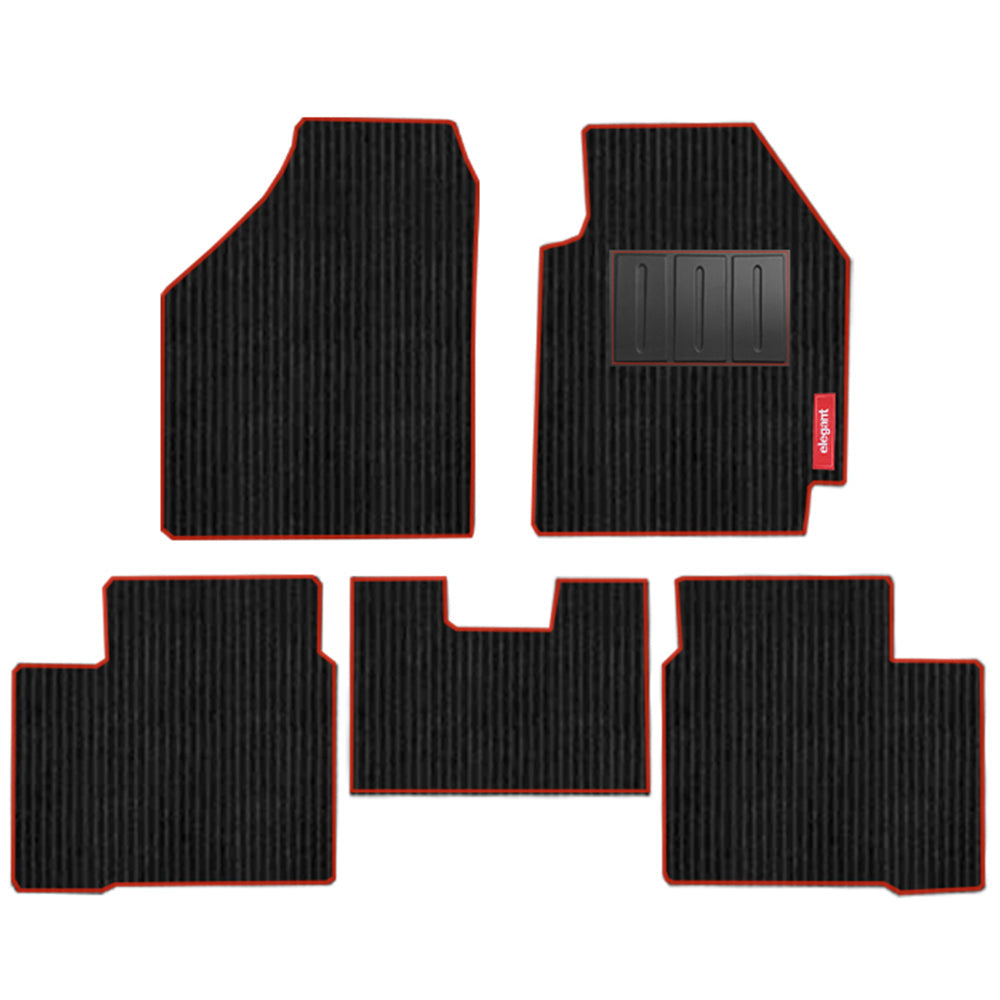 Cord Carpet Car Floor Mat Red For Hyundai Eon