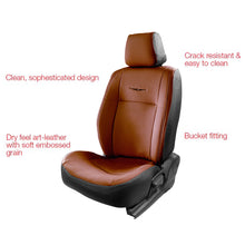 Load image into Gallery viewer, Nappa Uno Duo Art Leather Car Seat Cover Tan and  Black
