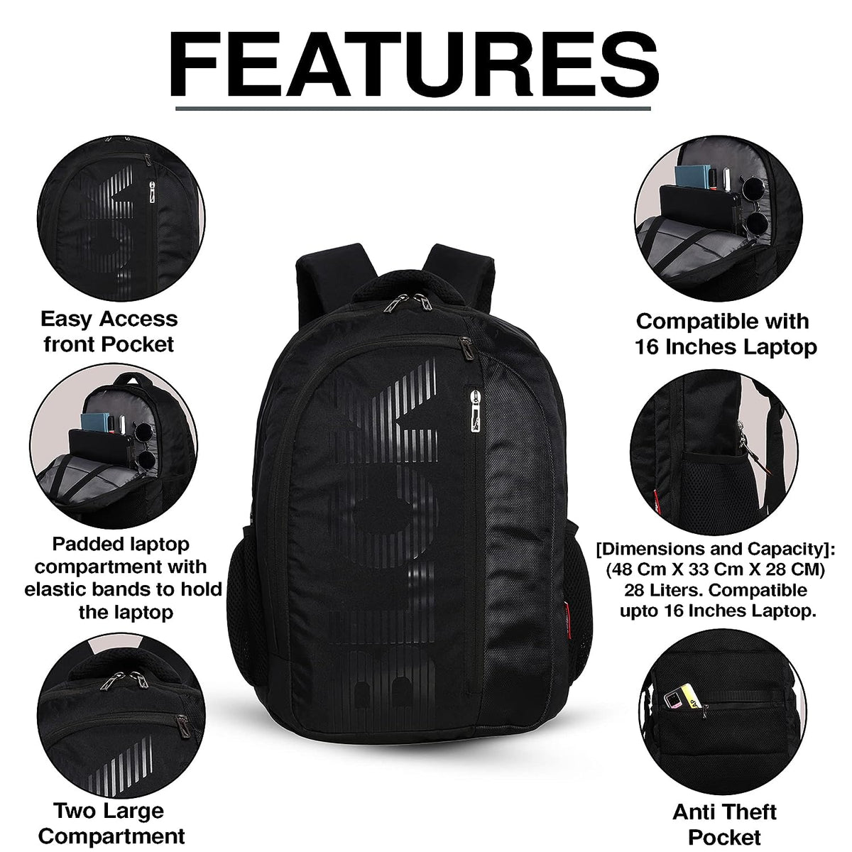 BLCK Fabric Vertical Laptop Backpack & Bags | Laptops Bags Online ...