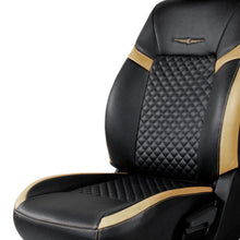 Load image into Gallery viewer, Vogue Star Art Leather Car Seat Cover Black and Beige

