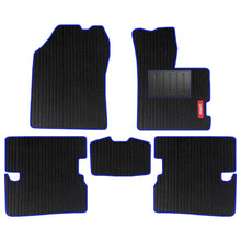 Cord Carpet Car Floor Mat For Honda Amaze - Black Blue | Elegant Auto Retail
