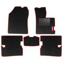 Cord Carpet Car Floor Mat For Honda Amaze - Black Red | Elegant Auto Retail