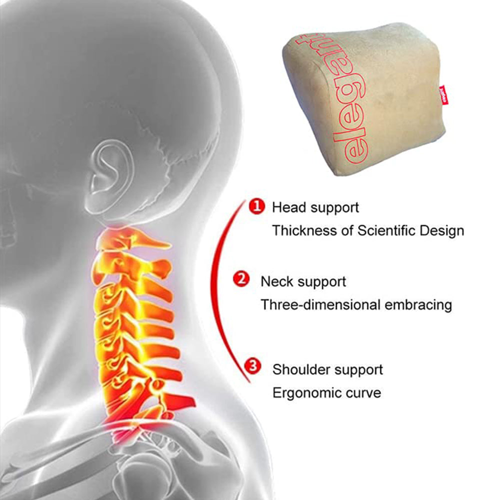 Elegant Active Memory Foam Neck Rest D Support Pillow (Set of 2 ...