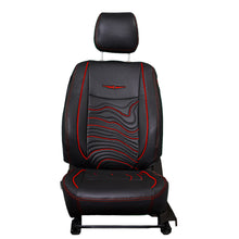 Adventure Art Leather Car Seat Cover For Mahindra Scorpio | in Black-Red Colour | Elegant Auto Retail