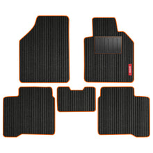 Load image into Gallery viewer, Cord Carpet Car Floor Mat For Maruti Baleno - Black Orange | Elegant Auto Retail
