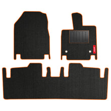 Cord Carpet Car Floor Mat For Mahindra BE 6 Black Orange  | Elegant Auto Retail