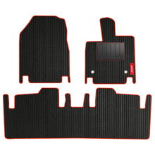 Cord Carpet Car Floor Mat For Mahindra BE 6 Black Red  | Elegant Auto Retail