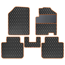 Luxury Leatherette Car Floor Orange For Maruti Brezza