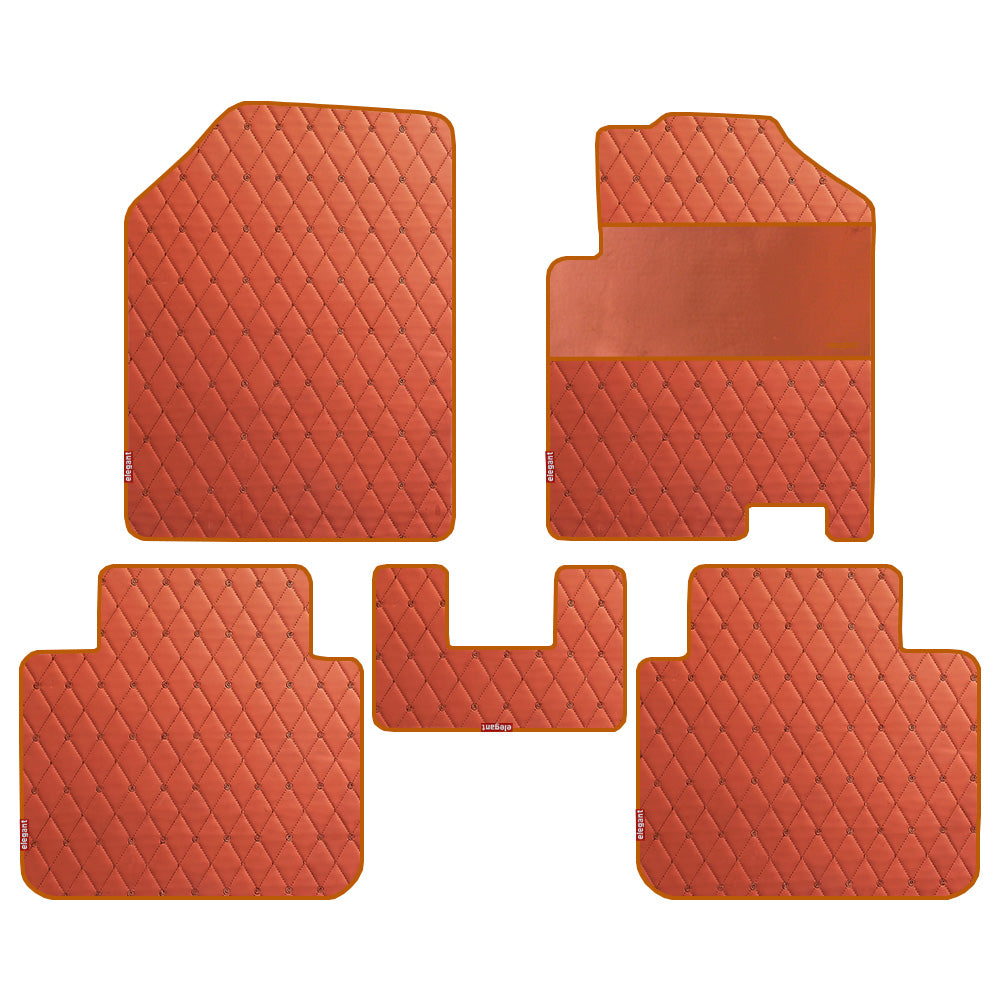 Luxury Leatherette Car Floor Mat Tan For Maruti Brezza