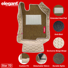 Load image into Gallery viewer, Star 7D Car Floor Mats For Maruti Dzire - Beige Beige | Elegant Auto Retail
