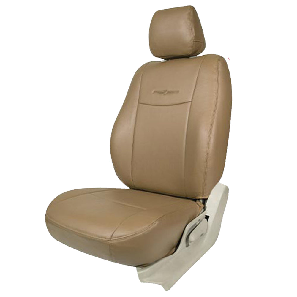 Beige leather store seat covers