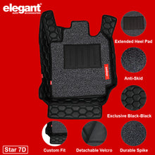 Star 7D Car Floor Mats For Jeep Compass - Black Black | Elegant Auto Retail