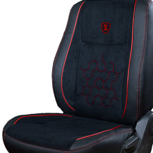 Icee Perforated Fabric Car Seat Cover For MG ZS EV - Black Red | Elegant Auto Retail