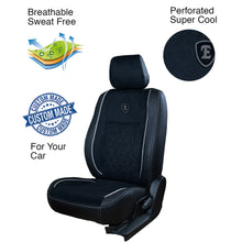 Icee Perforated Fabric Black Car Seat Cover For Toyota Qualis-  Black White  | Elegant Auto Retail