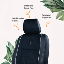 Load image into Gallery viewer, Icee Perforated Fabric Car Seat Cover For Honda Civic - Black C Grey | Elegant Auto Retail
