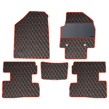 Luxury Leatherette Car Floor Mat For Hyundai Creta - Black Red | Elegant Auto Retail