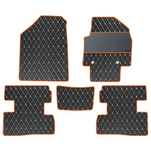 Luxury Leatherette Car Floor Mat For Hyundai Creta - Black Orange | Elegant Auto Retail