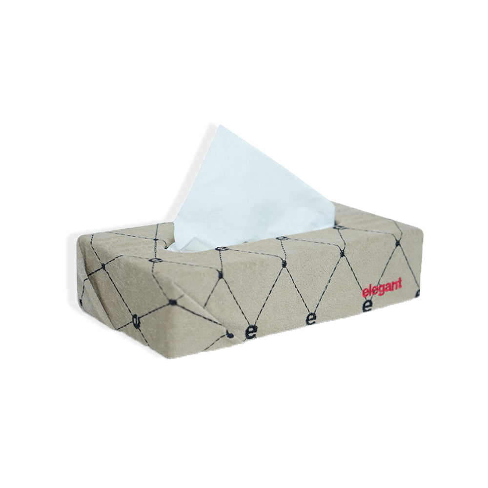 Fabric Tissue Box Beige E Design CU01 | Elegant Auto Retail 