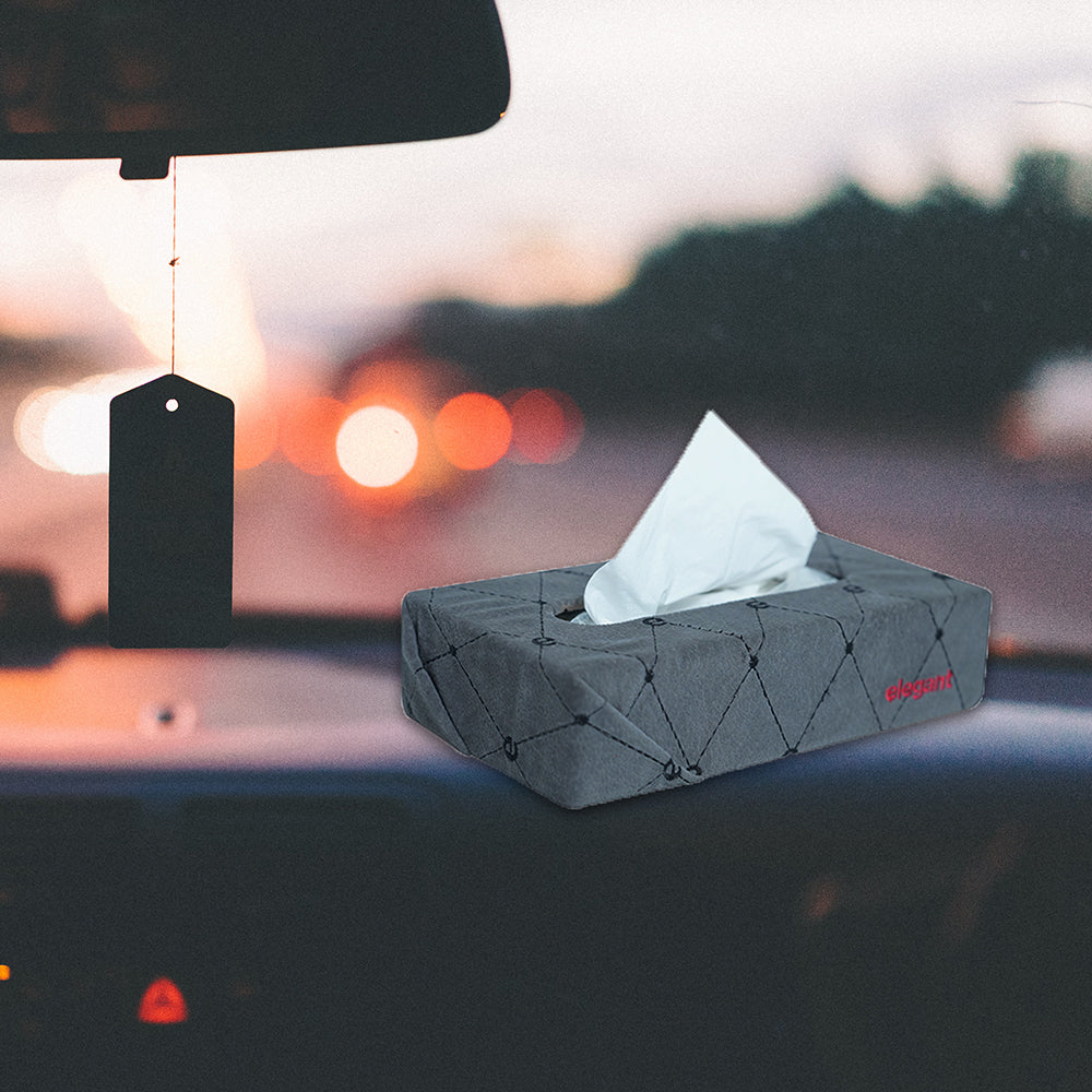 Fabric Tissue Box Grey E Design CU01 | Elegant Auto Retail
