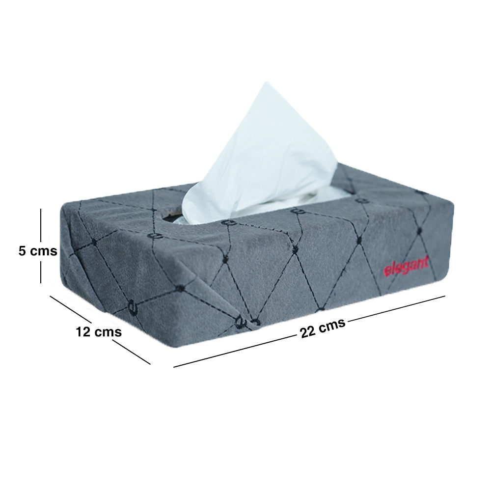 Fabric Tissue Box Grey E Design CU01 | Elegant Auto Retail