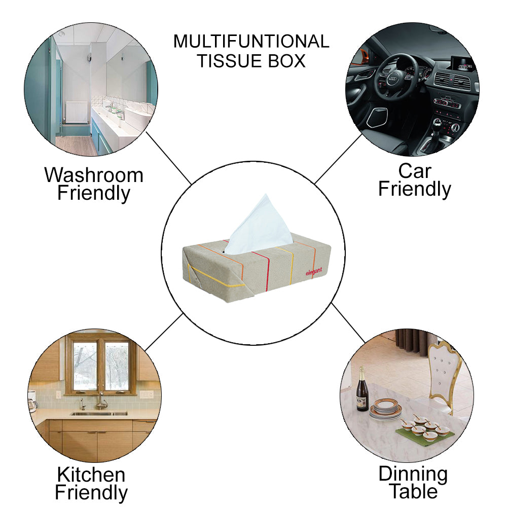 Fabric Tissue Box Beige Liner Design CU06 | Elegant Auto Retail