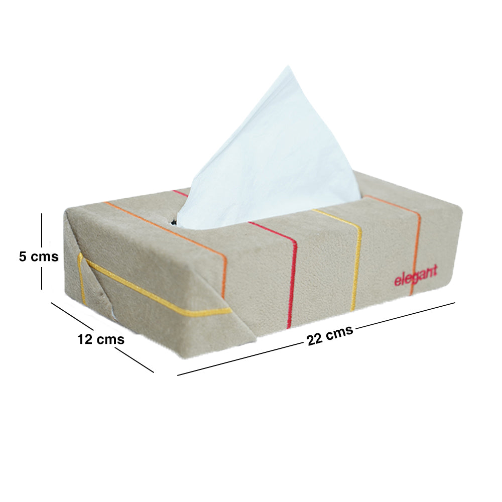 Fabric Tissue Box Beige Liner Design CU06 | Elegant Auto Retail