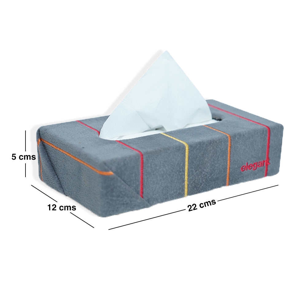 Fabric Tissue Box Grey Liner Design CU06 | Elegant Auto Retail