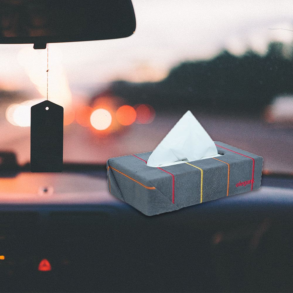 Fabric Tissue Box Grey Liner Design CU06 | Elegant Auto Retail