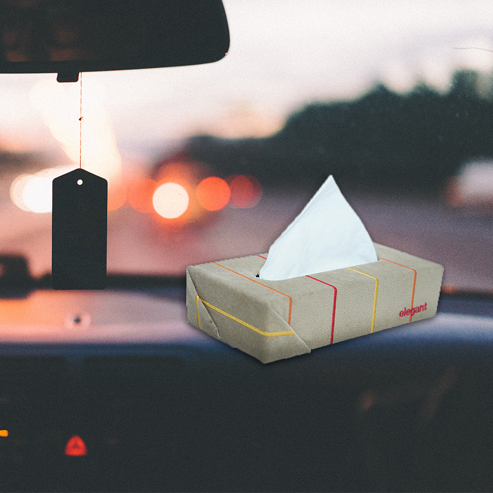 Fabric Tissue Box Beige Liner Design CU06 | Elegant Auto Retail