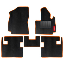 Load image into Gallery viewer, Cord Carpet Car Floor Mat For Tata Curvv - Black Orange | Elegant Auto Retail
