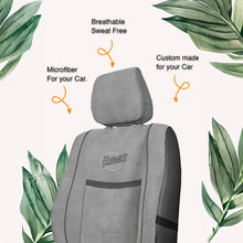 Load image into Gallery viewer, Waves Bucket Fit Fabric Car Seat Cover For Maruti Ritz with Free Set of 4 Comfy Cushion &amp; Neck Rest
