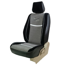 Vintage Bucket Fit Fabric Car Seat Cover For Maruti Grand Vitara with Free Set of 4 Comfy Cushion & Neck Rest - Black Grey | Elegant Auto Retail