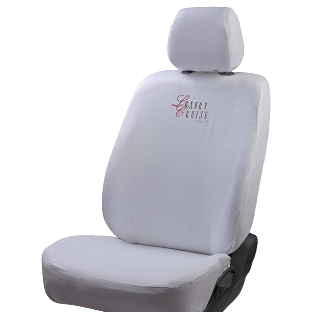 Cotton Satin Fabric Car Seat Cover For Honda Amaze - White | Elegant Auto Retail