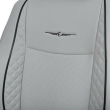 Load image into Gallery viewer, Vogue Cube Art Leather Car Seat Cover For Honda Civic - C Grey Black | Elegant Auto Retail
