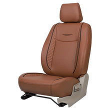 Load image into Gallery viewer, Vogue Cube Art Leather Car Seat Cover For Honda Civic - Tan Black | Elegant Auto Retail
