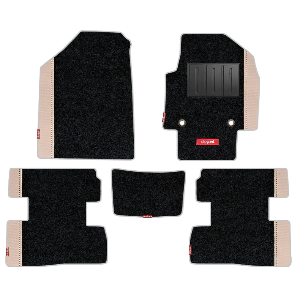 Duo Carpet Car Floor Mat For Hyundai Grand I10 In  Black M Beige | Elegant  Auto Retail