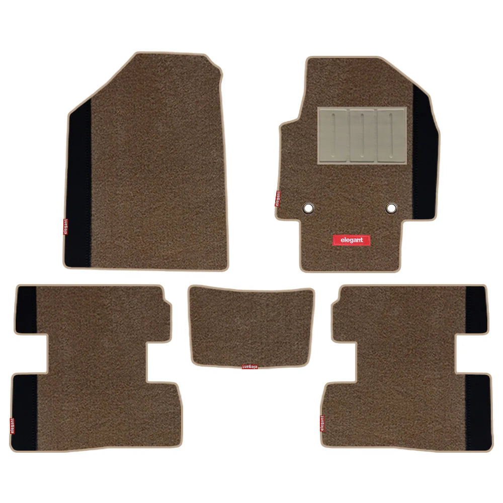 Duo Carpet Car Floor Mat For Hyundai  I10 Nios In Beige Black | Elegant Auto Retail