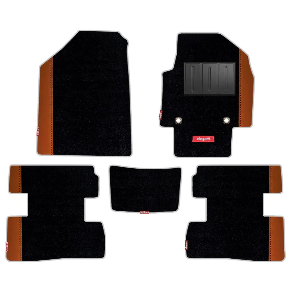 Duo Carpet Car Floor Mat For Hyundai Grand I10 In Black Tan |   Elegant  Auto Retail