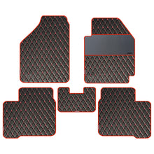 Luxury Leatherette Car Floor Mat For Maruti Dzire - Black Red | Elegant Auto Retail