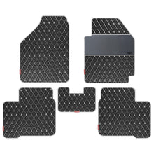 Luxury Leatherette Car Floor Mat For Maruti Dzire - Black White | Elegant Auto Retail