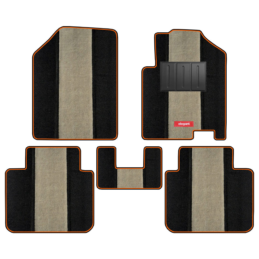 Edge Carpet Car Floor Mat For Hyundai Grand I10 In Black Beige | Elegant Auto Retail