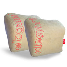 Elegant Active Memory Foam Neck Rest D Support Pillow (Set of 2) in Beige | Elegant Auto Retail 