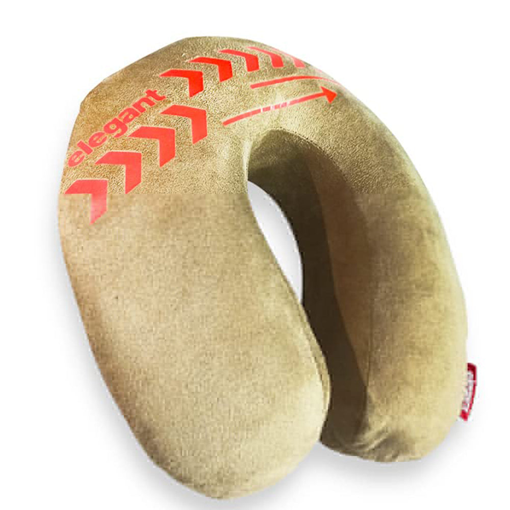 Elegant Arrow Memory Foam Travel Pillow Beige | Elegant Auto Retail