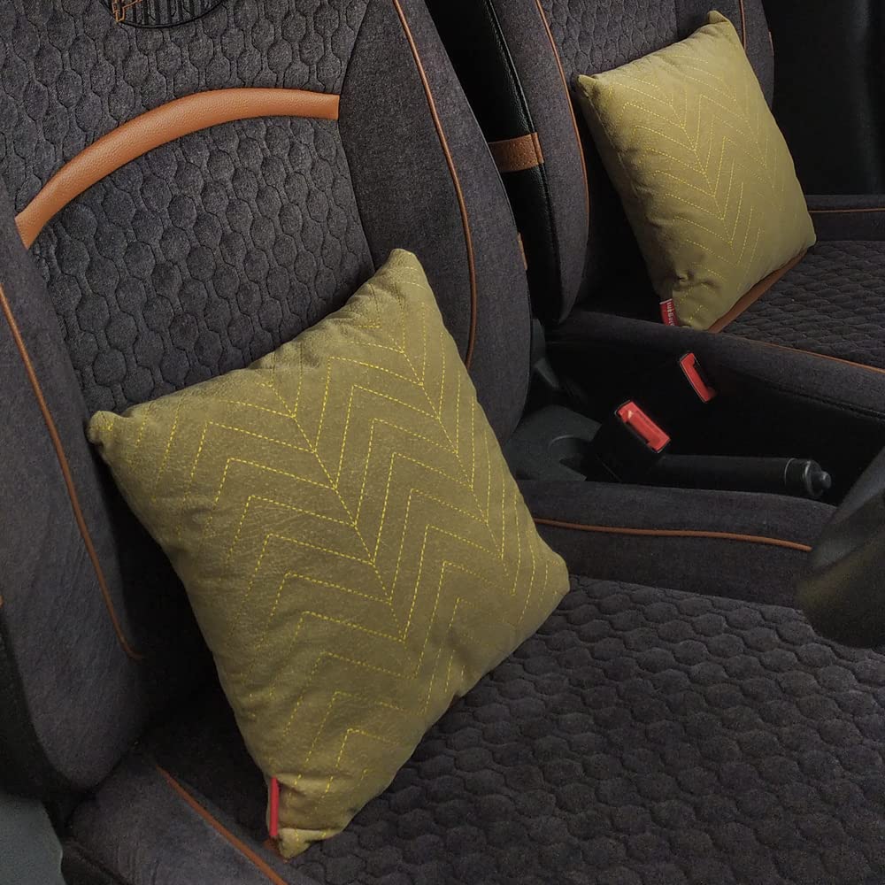 Elegant Comfy Cushion Pillow Beige Line Design Set of 2 CU09 | Elegant Auto Retail 