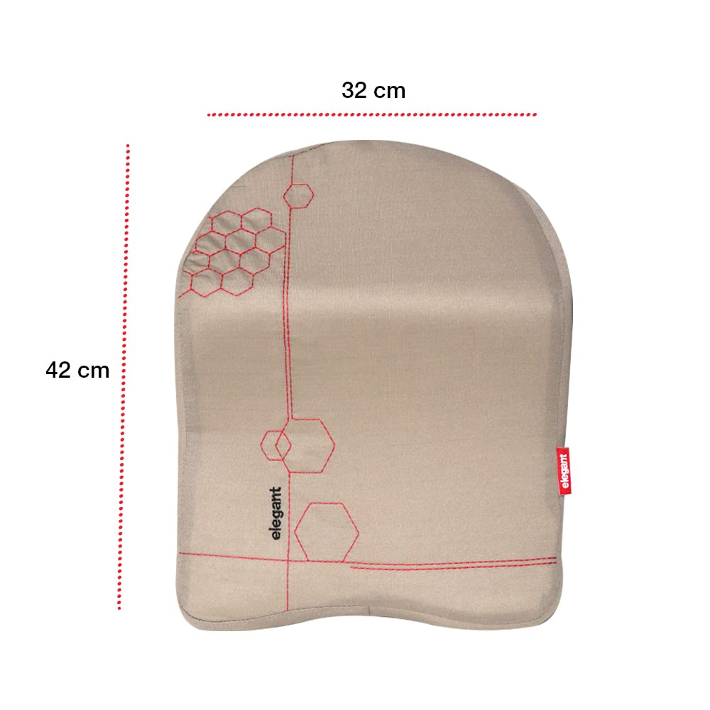 Elegant Zig Memory Foam Car Neck Rest XL Pillow In Beige | Elegant Auto Retail 